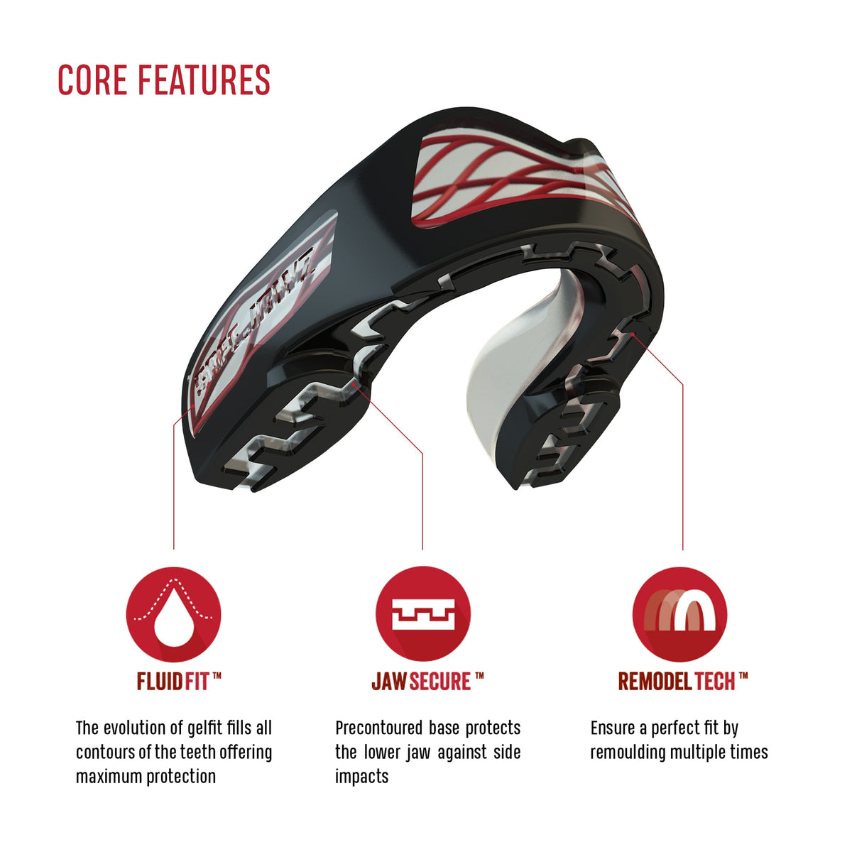 safejawz nitro black red adult gebitsbeschermer