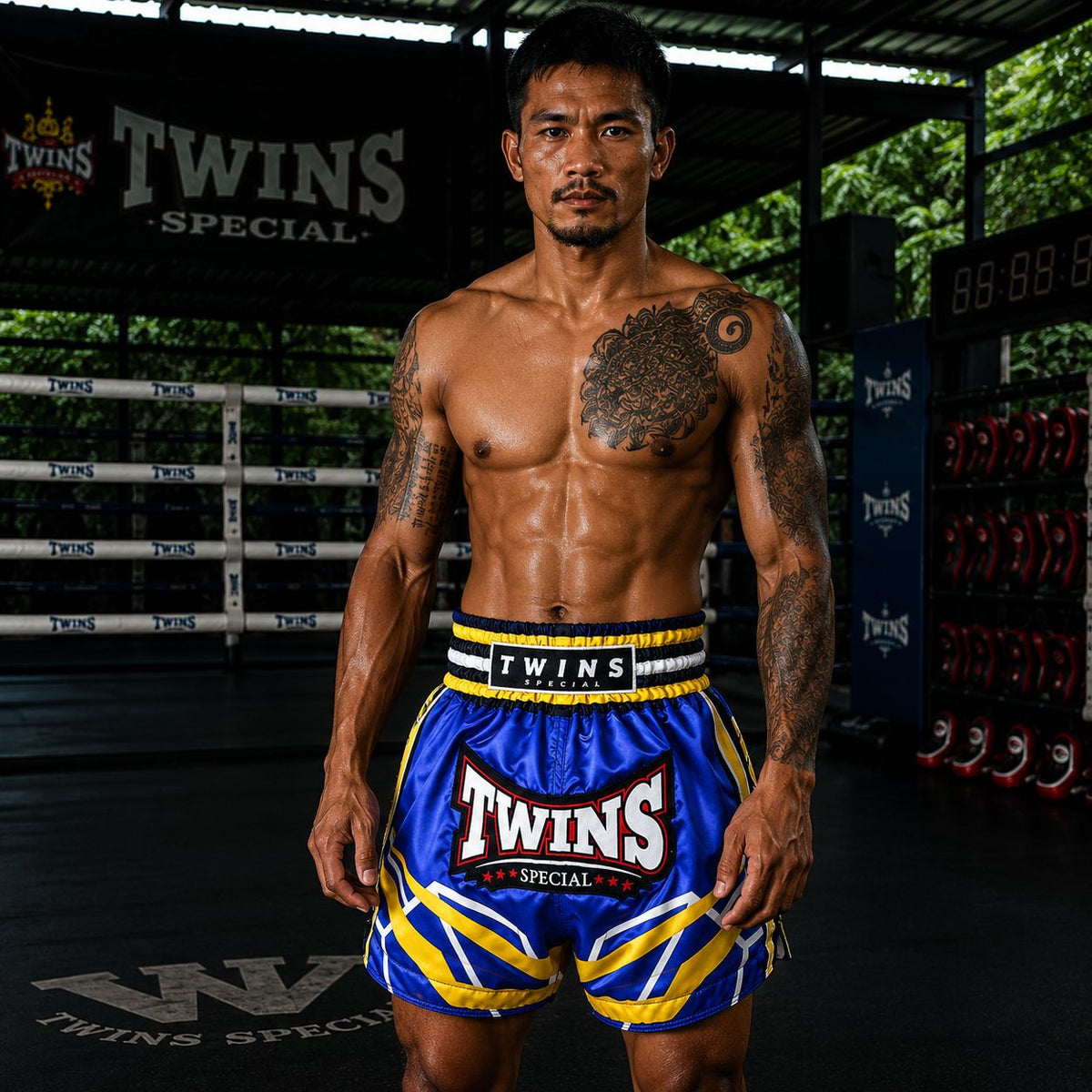 twins ttbl racing blue yellow shorts