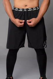 2-1 Broek met Lange Legging - Zwart/Wit