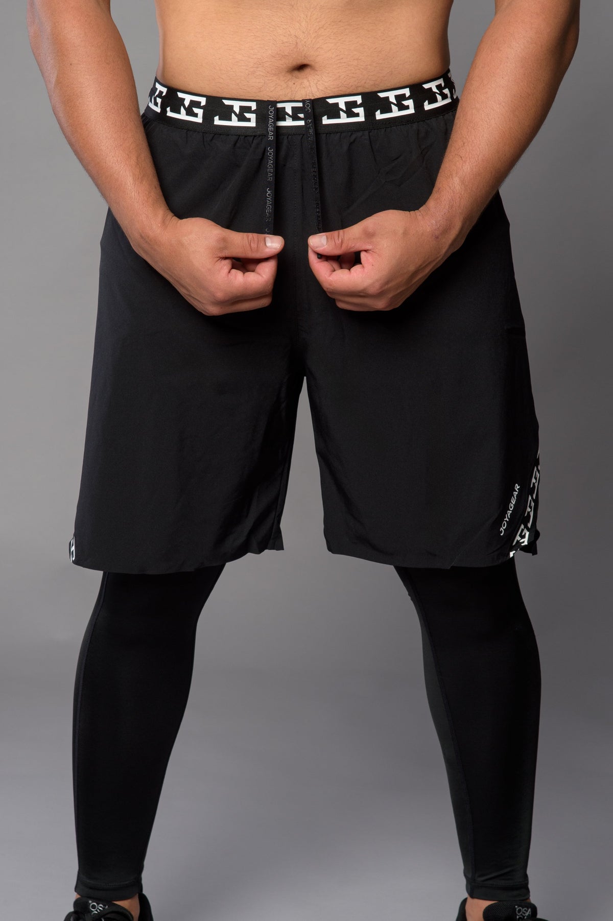 2-1 Broek met Lange Legging - Zwart/Wit