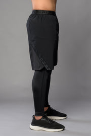 2-1 Broek met Lange Legging - Zwart