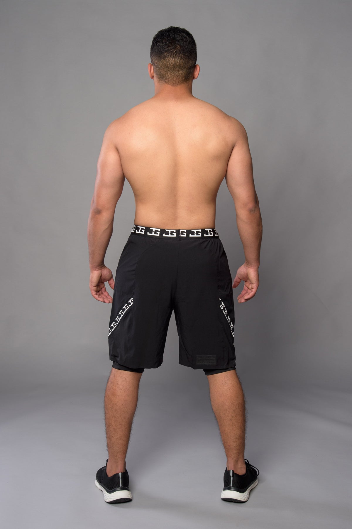 2-1 Broek met Halve Legging - Zwart/Wit